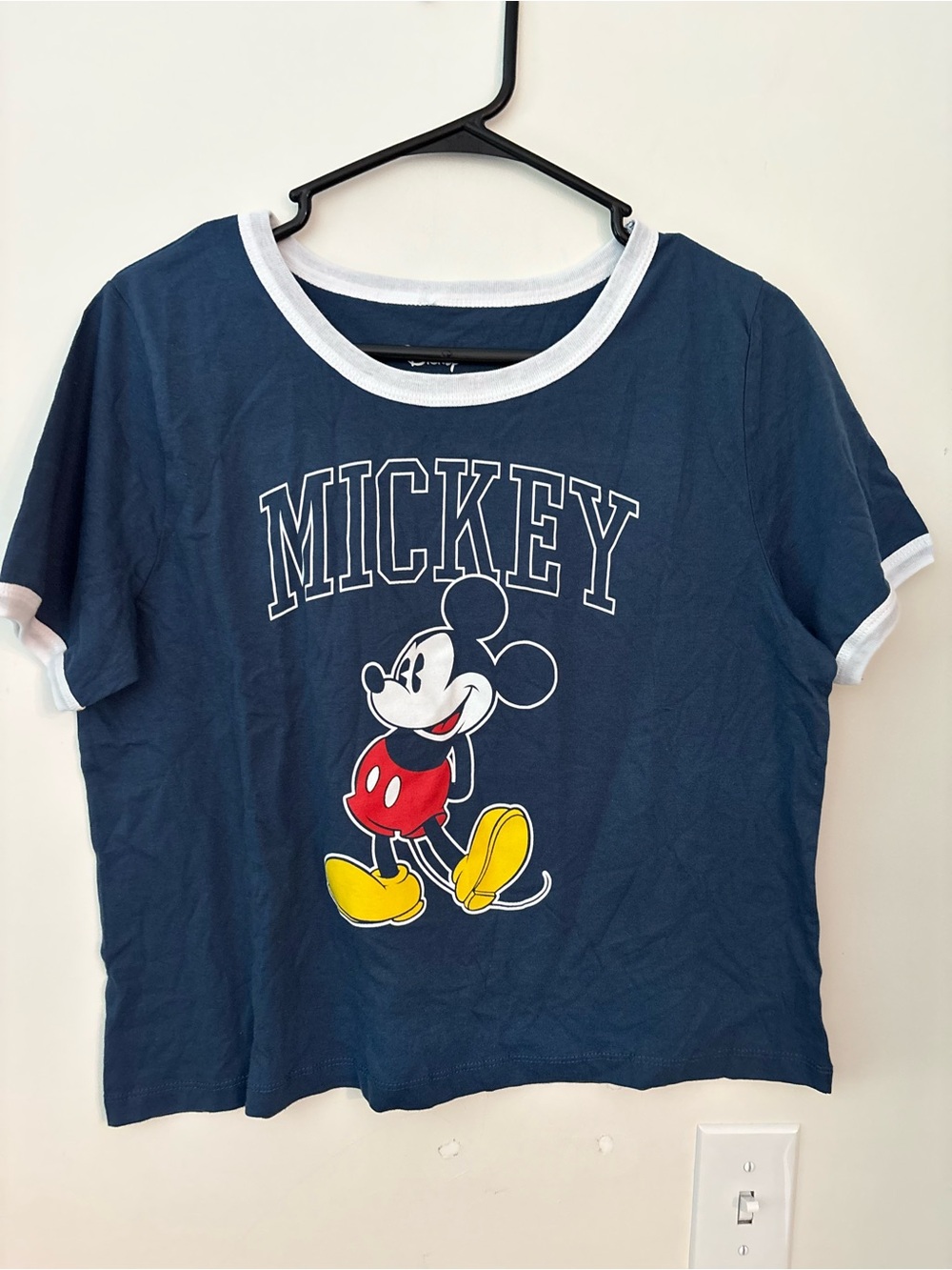 Disney Navy Mickey Graphic Tee with White Trim